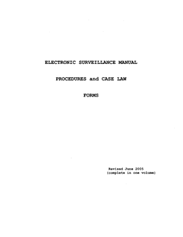 Electronic Surveillance Manual