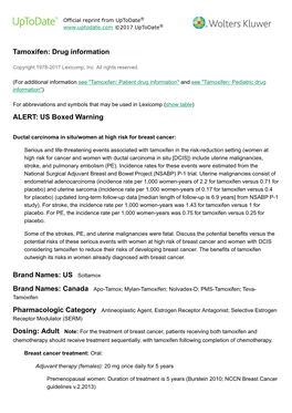 Tamoxifen: Drug Information