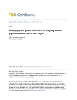 Demography and Genetic Structure of an Allegheny Woodrat Population in Northcentral West Virginia