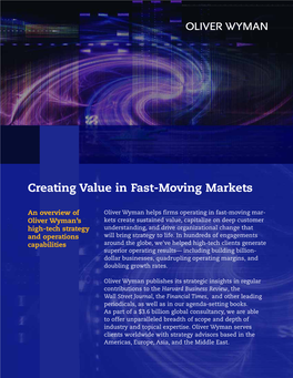 Creating Value in Fast-Moving Markets