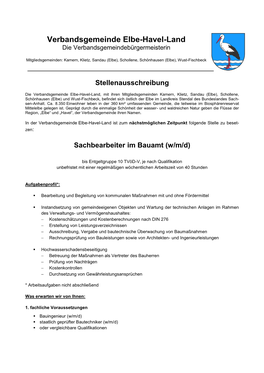 Verbandsgemeinde Elbe-Havel-Land Die Verbandsgemeindebürgermeisterin