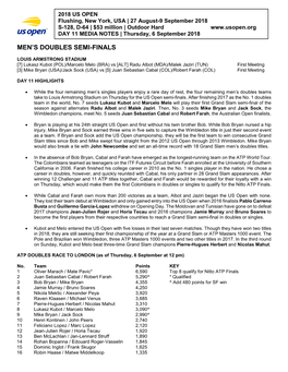 Men's Doubles Semi-Finals