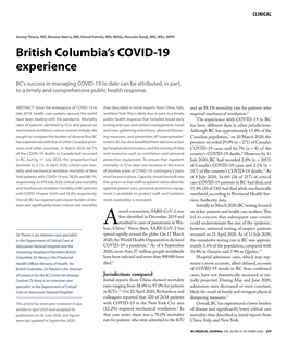 British Columbia's COVID-19 Experience