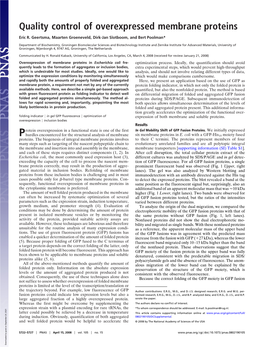 Quality Control of Overexpressed Membrane Proteins