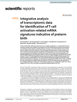 Integrative Analysis of Transcriptomic Data for Identification of T-Cell