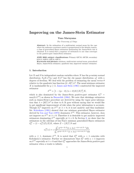 Improving on the James-Stein Estimator