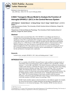 NIH Public Access Author Manuscript Glia