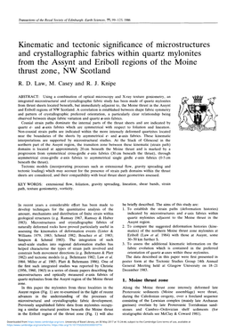 Kinematic and Tectonic Significance of Microstructures And