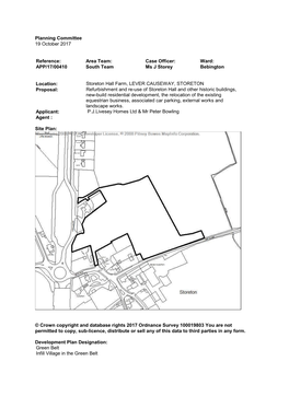 Planning Committee 19 October 2017 Reference: Area