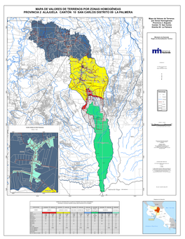 Mapa De Valores De Terrenos Por Zonas Homogéneas Provincia 2 Alajuela Cantón 10 San Carlos Distrito 09 La Palmera