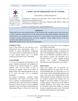 A Rare Case of Epidermoid Cyst of Clitoris