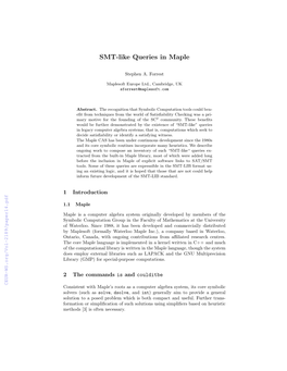 SMT-Like Queries in Maple