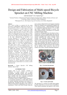 Design and Fabrication of Multi-Speed Bicycle Sprocket on CNC Milling Machine Adib Bin Rashid#1, M.A