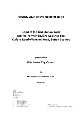Sutton Scotney Design Brief
