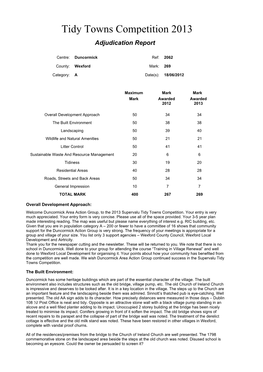 Tidy Towns Competition 2013