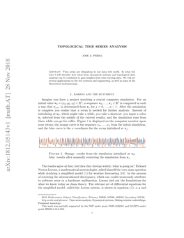 Arxiv:1812.05143V1 [Math.AT] 28 Nov 2018 While Studying a Simpliﬁed Model (1) for Weather Forecasting [18]