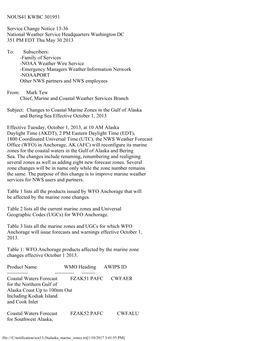 NOUS41 KWBC 301951 Service Change Notice 13-36 National