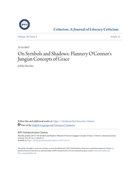 On Symbols and Shadows: Flannery O'connor's Jungian Concepts of Grace Joshlin Sheridan