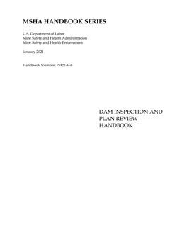 Dam Inspection and Plan Review Handbook