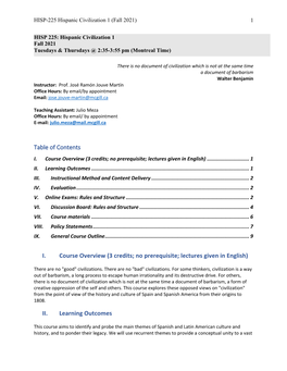 HISP-225 Hispanic Civilization 1 (Fall 2021) 1