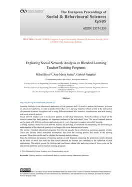 Exploring Social Network Analysis in Blended Learning Teacher Training Programs