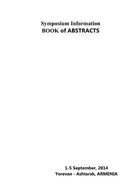 BOOK of ABSTRACTS