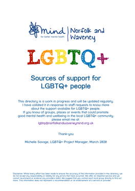 LGBTQ+ Support March 2020