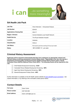 SA Health Job Pack