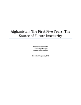 The Source of Future Insecurity