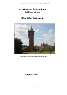 Croxton and Brettenham & Kilverstone Character Appraisal August 2017