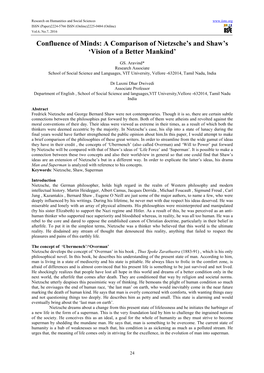 A Comparison of Nietzsche's and Shaw's 'Vision of a Better Mankind'