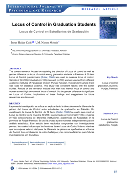 Locus of Control in Graduation Students