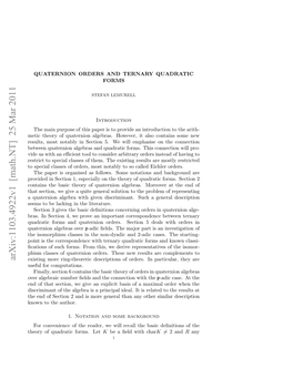 Arxiv:1103.4922V1 [Math.NT] 25 Mar 2011 Hoyo Udai Om.Let Forms