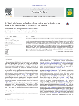 Ge/Si Ratios Indicating Hydrothermal and Sulfide Weathering Input To