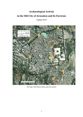 Archaeological Activity in the Old City of Jerusalem and Its Environs Update 2010