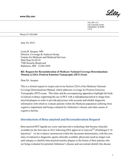 Introduction of Beta-Amyloid and Reconsideration Request