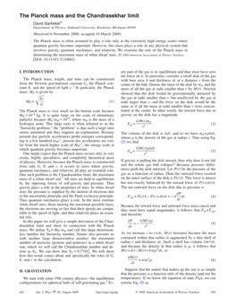 The Planck Mass and the Chandrasekhar Limit