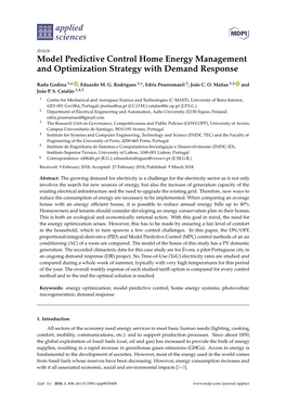 Model Predictive Control Home Energy Management and Optimization Strategy with Demand Response