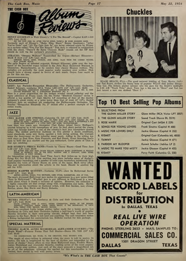 Cash Box, Music Page 1 May 22, 1954 Chuckles