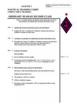 Chapter 7. Cadet Training Ordinary Seaman Second Class (OS2)