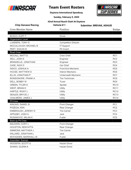 Crew Rosters