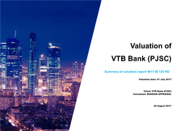 Valuation of VTB Bank (PJSC)