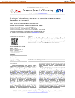 European Journal of Chemistry