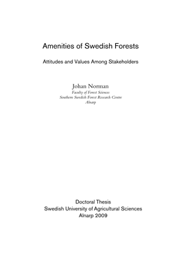 Amenities of Swedish Forests