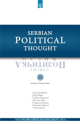 ISSN 1450-5460 UDK 32 No. 2/2012 Year IV Vol. 6. Institute for Political Studies 1