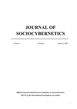 Journal of Sociocybernetics