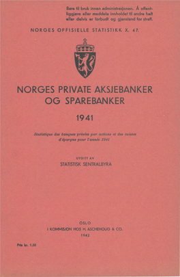 Norges Private Aksjebanker Og Sparebanker 1939