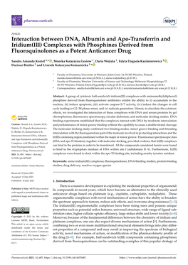 Interaction Between DNA, Albumin and Apo-Transferrin and Iridium(III) Complexes with Phosphines Derived from Fluoroquinolones As a Potent Anticancer Drug