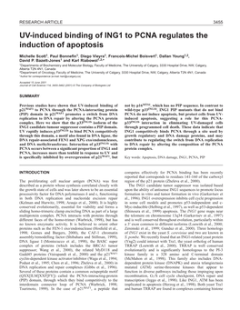 UV-Induced Association of ING1 with PCNA 3457