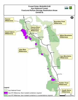Forest Order 05-04-50-21-05 Inyo National Forest Food and Refuse